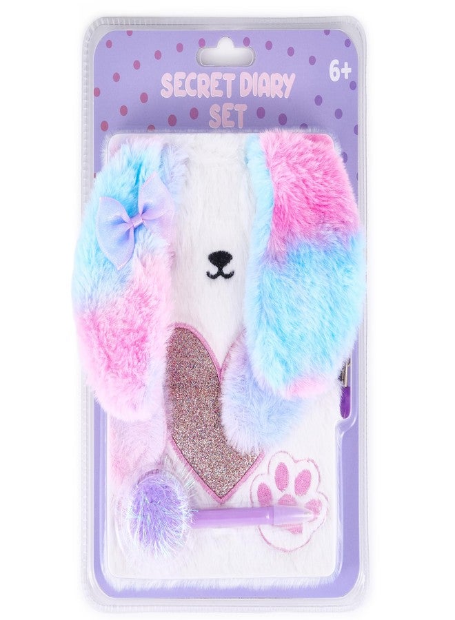 VOTUM Purple Puppy Secret Diary Set - Bound Journal with Fluffy Pen, Lock & Key - Cute Furry Notebook for Girls, Kids, and Creative Writing - Image 4